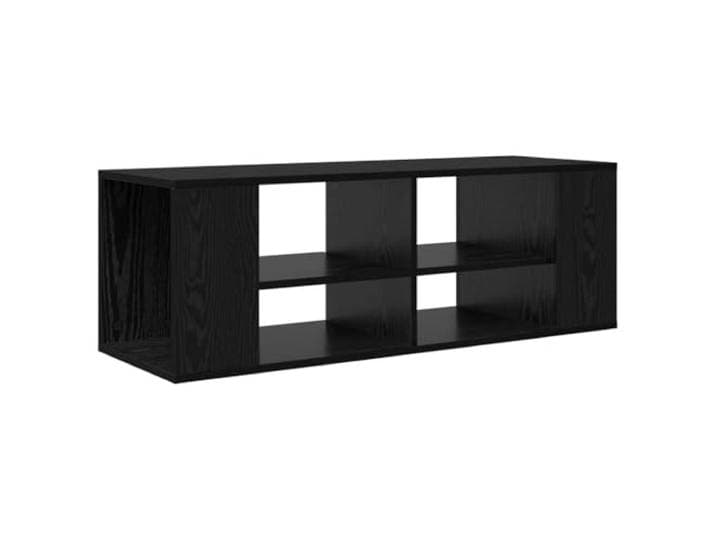 KUPTYERFG Wand TV Lowboard Schrank Schwarz Eichen-Optik 102 x 35 x 35 cm Schwebendes Mediamöbel für Wohnzimmer & Schlafzimmer: Platzsparende Wandmontage mit Fachböden aus stabilem Holzwerkstoff.