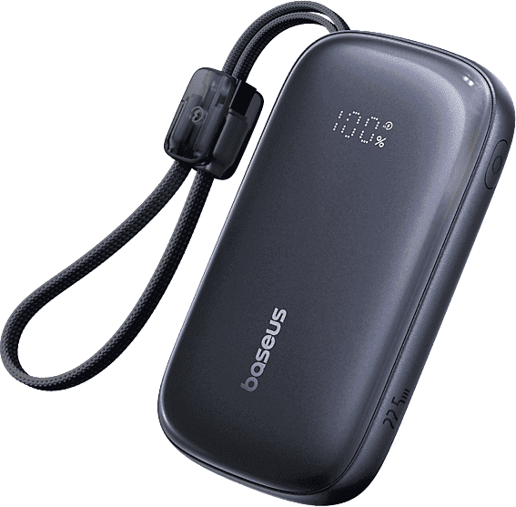 Powerbank - Baseus EnerFill FC21 Qpow 3, 10000mAh, 22.5W, Carga rápida, Con cable USB-C a iP, Negro Cosmic
