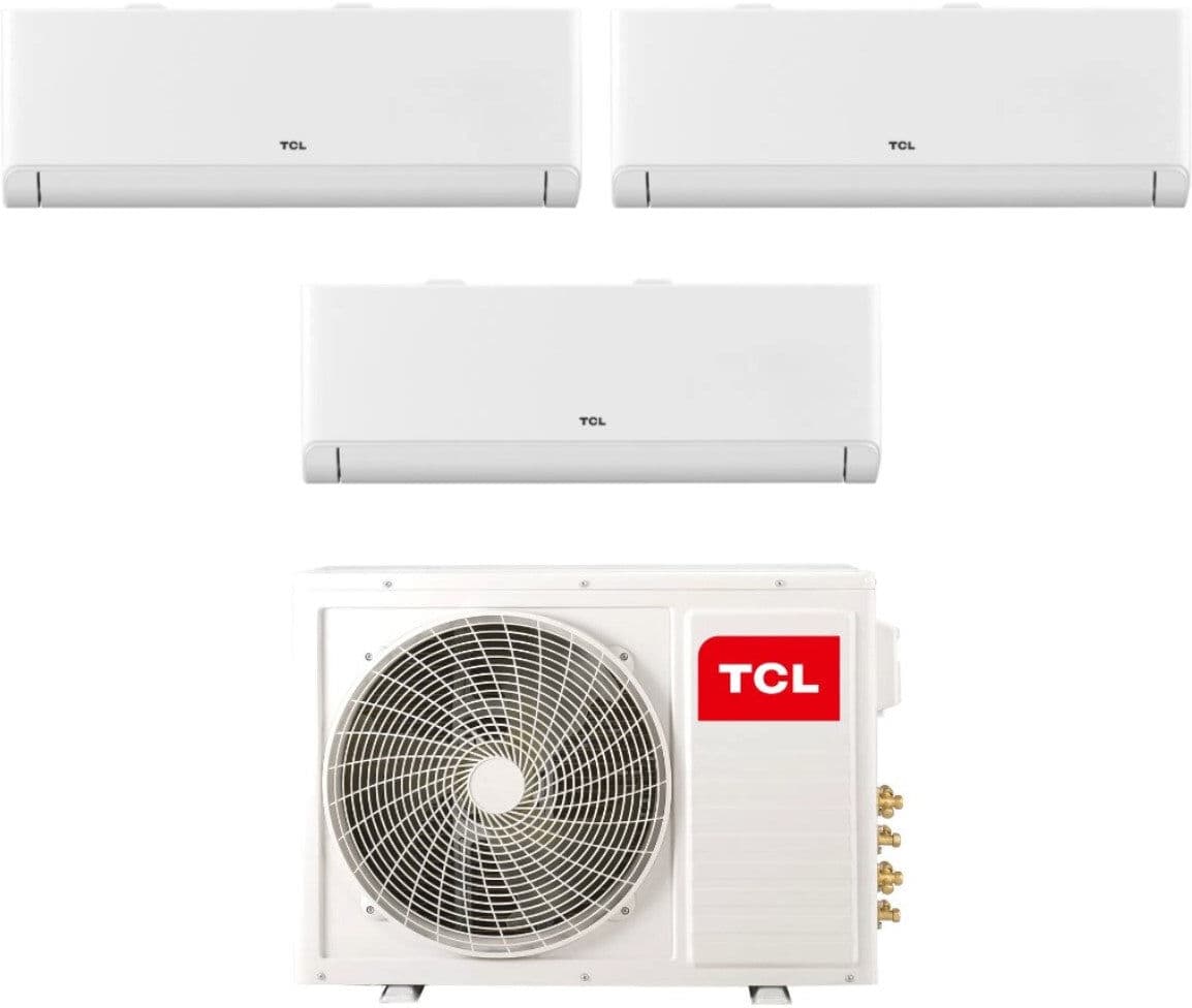 TCL Condizionatore Climatizzatore Trial Split Inverter Modello BreezeIN P5 9000+9000+18000 BTU Con MT2730 R-32 Wi-Fi Integrato 9+9+18
