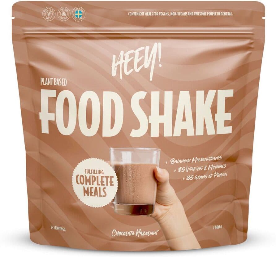 Heey! Vegan Food Shake Chocolate Hazelnut - 1,4 Kg. Heey Food Shake Slankeprodukter Pulver - Slankepulver Slanking & Fitness