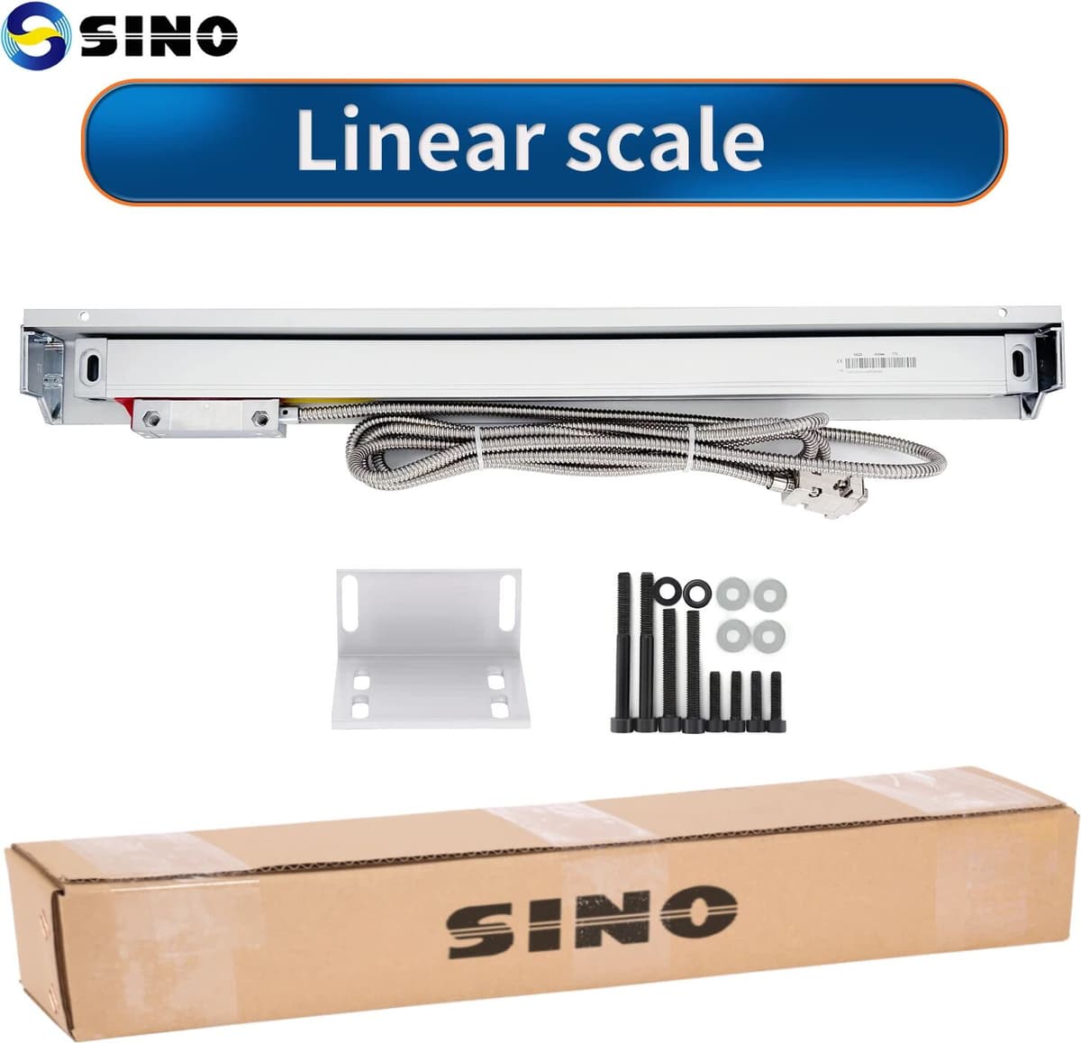 NONE SINO KA35 High-precision Linear Scales 5um 5V TTL Optical Ruler Stroke Length 100 150 200 250 300 350 400mm Lathe Scale