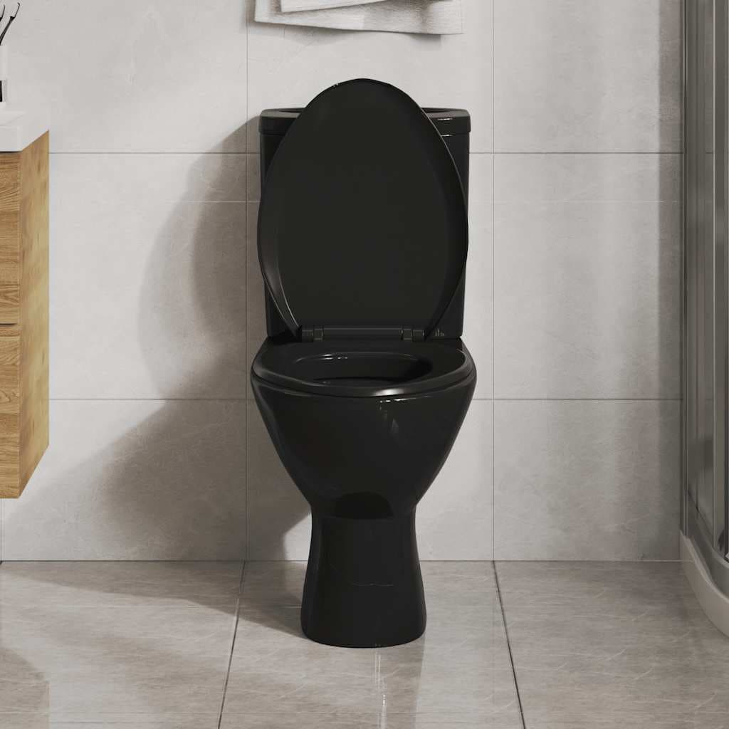 vidaXL Abattant WC à fermeture en douceur Libération rapide Noir