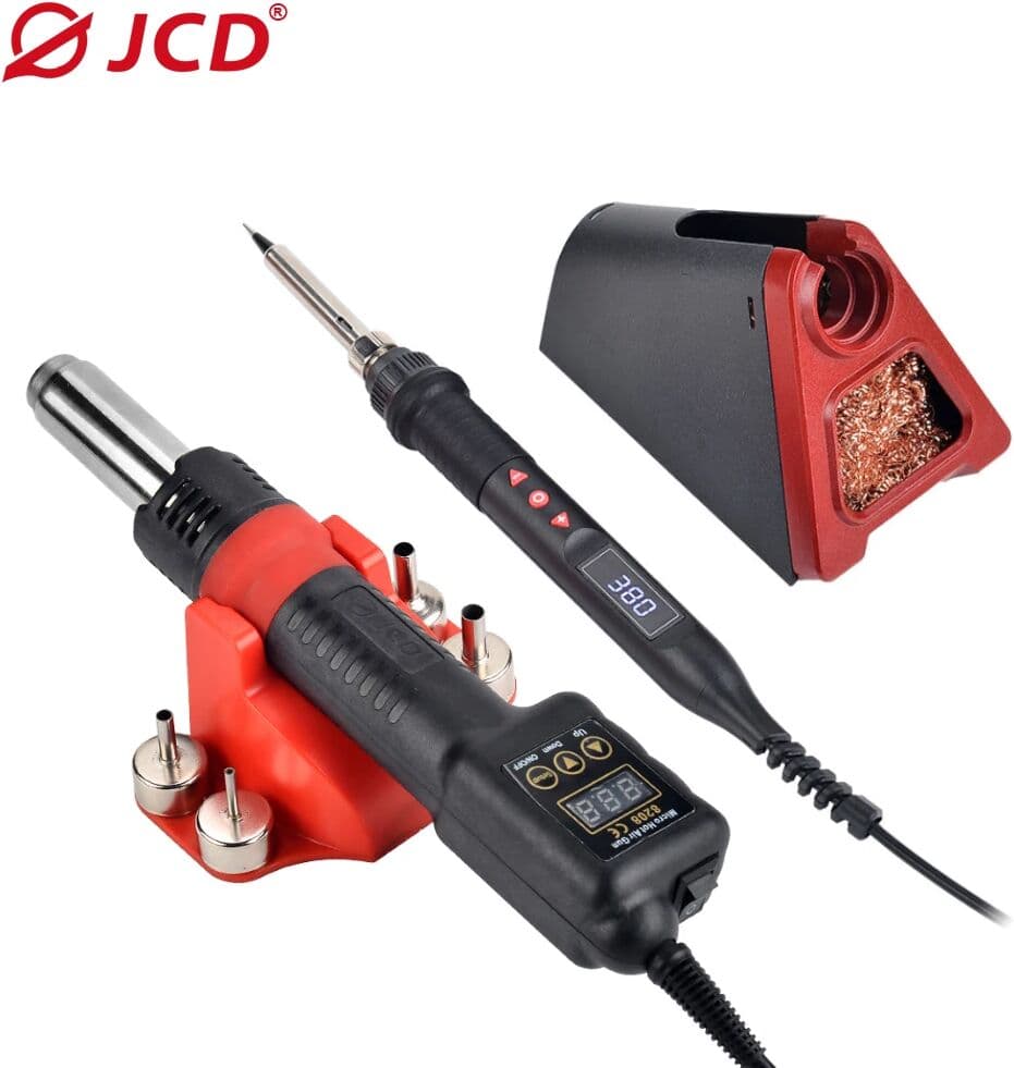 JCD 750W Micro Heat Gun Rework Soldering Air Station LCD Digital Hair Dryer 220V 110V For BGA SMD Hot Air Soldering Tools 8208