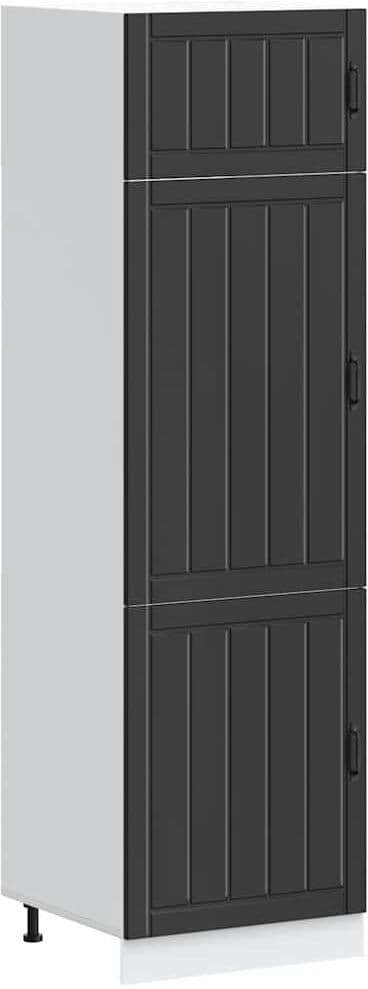 vidaXL Armoire de cuisine Lucca noir bois d'ingénierie