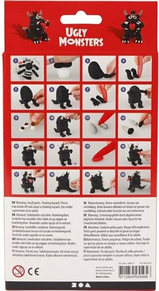Foam Clay Mini Diy Kit Modellering, Monster, Sort
