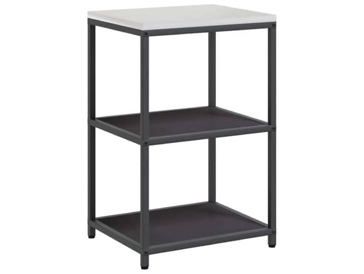 KGHFDVB Küchenregal 60 x 50 x 92 cm HATTEM Schwarz Stahl Stahlrahmen in Schwarz, Regale für Kochbücher und Vorräte, für Gartenküche und Grillbereich, 14,6 kg, 60 x 50 x 92 cm