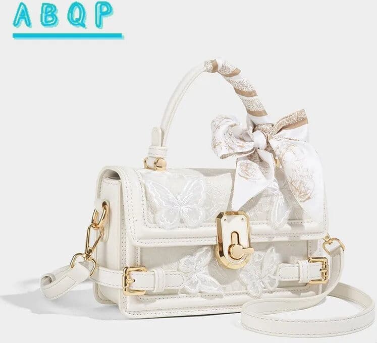ABQP  Women's Shoulder Bag Luxury Brand Fashion Trend Women's Handbag Butterfly Embroidery Small Square Bag Large Capacity