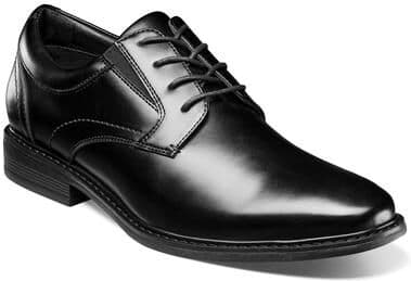 Nunn Bush Jarvis Plain Toe Oxford Shoes (Men's) Dress in Black, Size 14 M, Synthetic