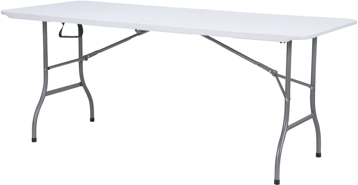 giordanoshop Tavolo Catering Rettangolare Pieghevole 180x75x74 cm in Polietilene Bianco...