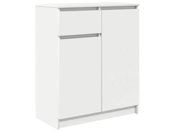 KGFHERENB Sideboard Weiß 71x35x84 cm Kommode mit Schublade & Türen Vielseitiger Schrank für Wohnzimmer und Flur mit flexibel montierbarer Schublade sowie geschütztem Stauraum.