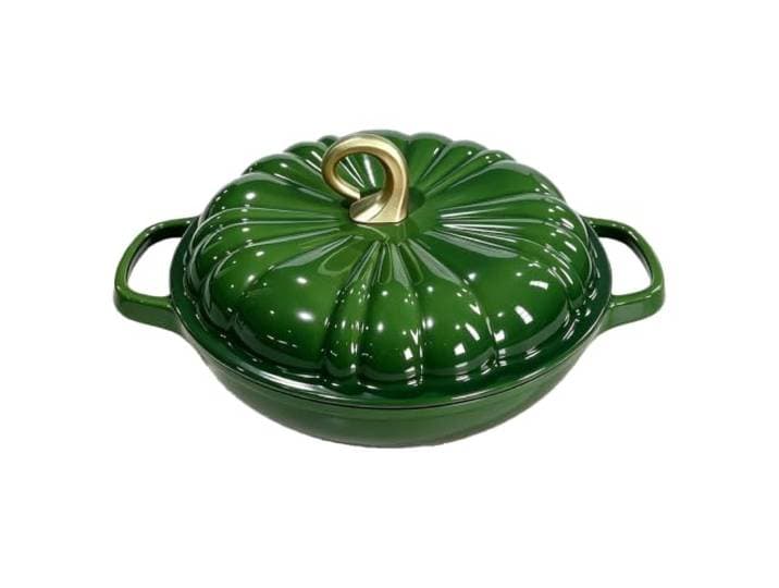 Kürbisförmiger Kochtopf Mit Deckel – Dekorativer Dutch Oven Aus Gusseisen Für Küche Und Servieren Am Tisch – 28 Cm Großer Emailleschmortopf Für Familienrezepte