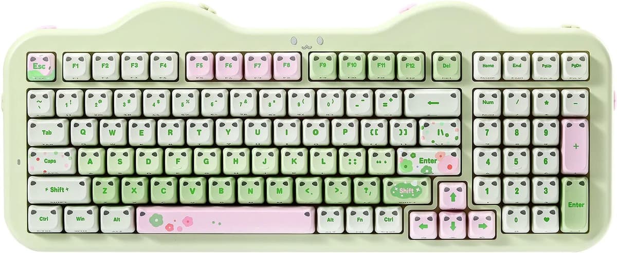 YUNZII C98 Translucent MAO Wireless Mechanical Keyboard,Cute Cat Ear Keycap,Hot Swap Custom RGB Keyboard with Numpad for Win/Mac