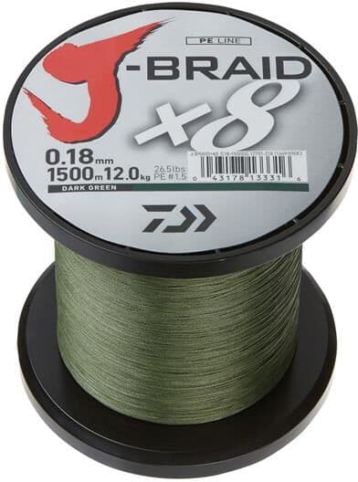 Påspoling Fletline Daiwa J-Braid x8 0,10 mm 0,26 mm