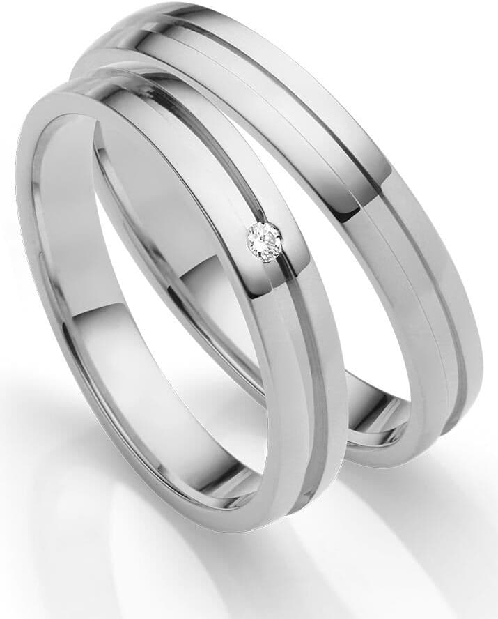 Trauring FIRETTI "Schmuck Geschenk Gold 750 Hochzeit Ehering "LIEBE" Gr. 66, weiß (weißgoldfarben), Fingerringe, Damen, 66, ohne Brillant, Weißgold 375, 3,5mm, Trauring, Made in Germany, wahlweise mit oder ohne Brillant
