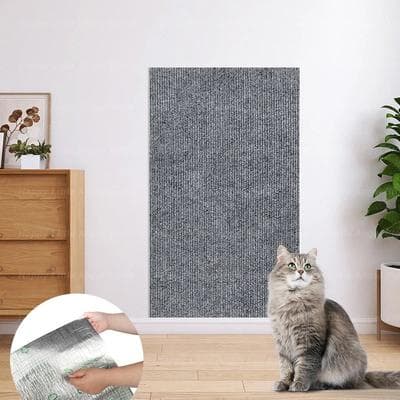 Inspire Select Self Adhesive Cat Scratch Protector Carpet Mat Custom Cut Furniture, Sofa & Wall Protection Scratching Pad gray 15.75 X 39.37 In