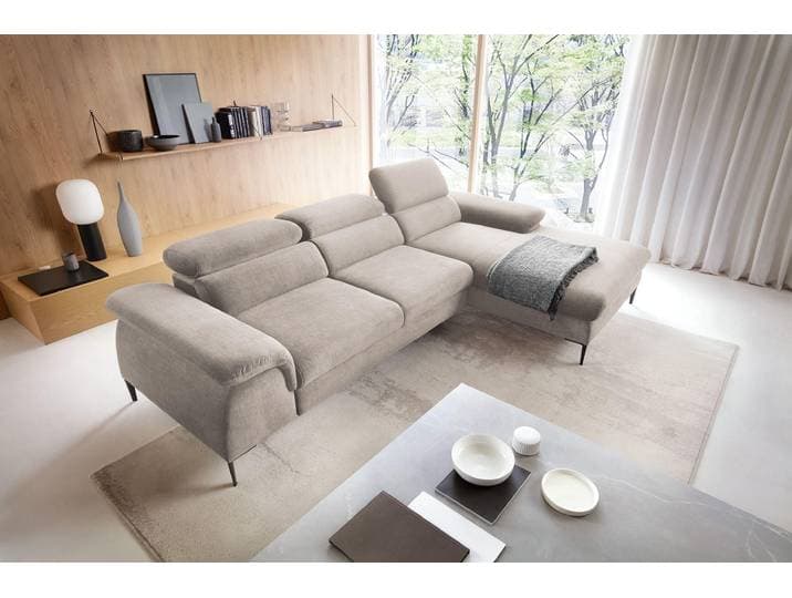 Masseno Ecksofa MESTO mit Schlaffunktion L-Form, Sofa mit Bettkasten, Wohnzimmersofa, Couch, Soffa, Bettsofa, Couchgarnitur- Beige, VOGUE 02