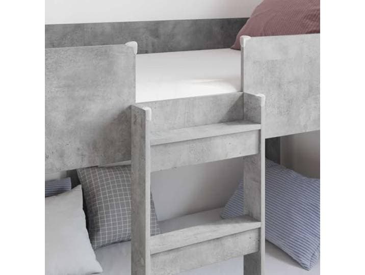 SKTQYQO Etagenbett, grau, Beton, 100 x 200 cm Mehrschichtiges Holz, 2-Sitzer, modernes Design, mit Leisten, leicht zu reinigen