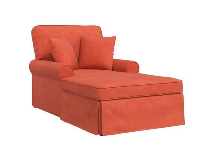 Les Soldes  Chaise lounge (1 PLACE) - CLOUD - Fauteuil Relax - Transat SALON - avec jupe Rouge orange 91x157x91 cm J1662