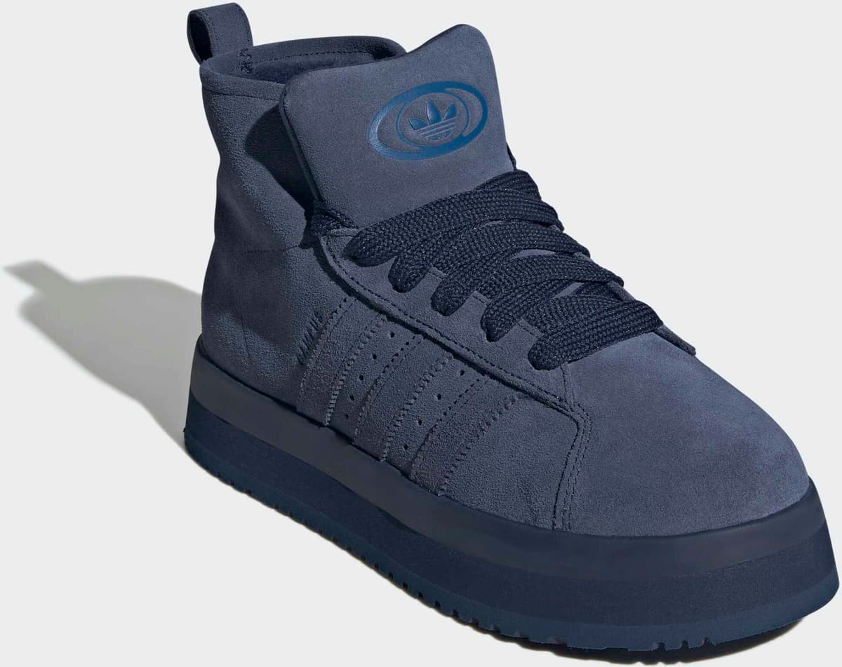Schlupfboots ADIDAS ORIGINALS "CAMPUS 00ER WINTER HALBHOHER", Damen, Gr. 36, blau (night indigo, night indigo, schwarz marine), Leder, Schuhe Schlupfboots, Winterschuhe, Winterboots, Snowboots night indigo, night indigo, schwarz marine 36
