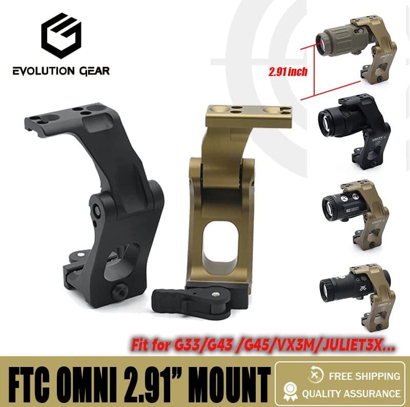 NEW 2023 EVOLUTION GEAR FTC OMNI Magnifier Mount With FAST QD Lever 2.91'' Optical Height  For Magnifier Scope EXPS G33 G43