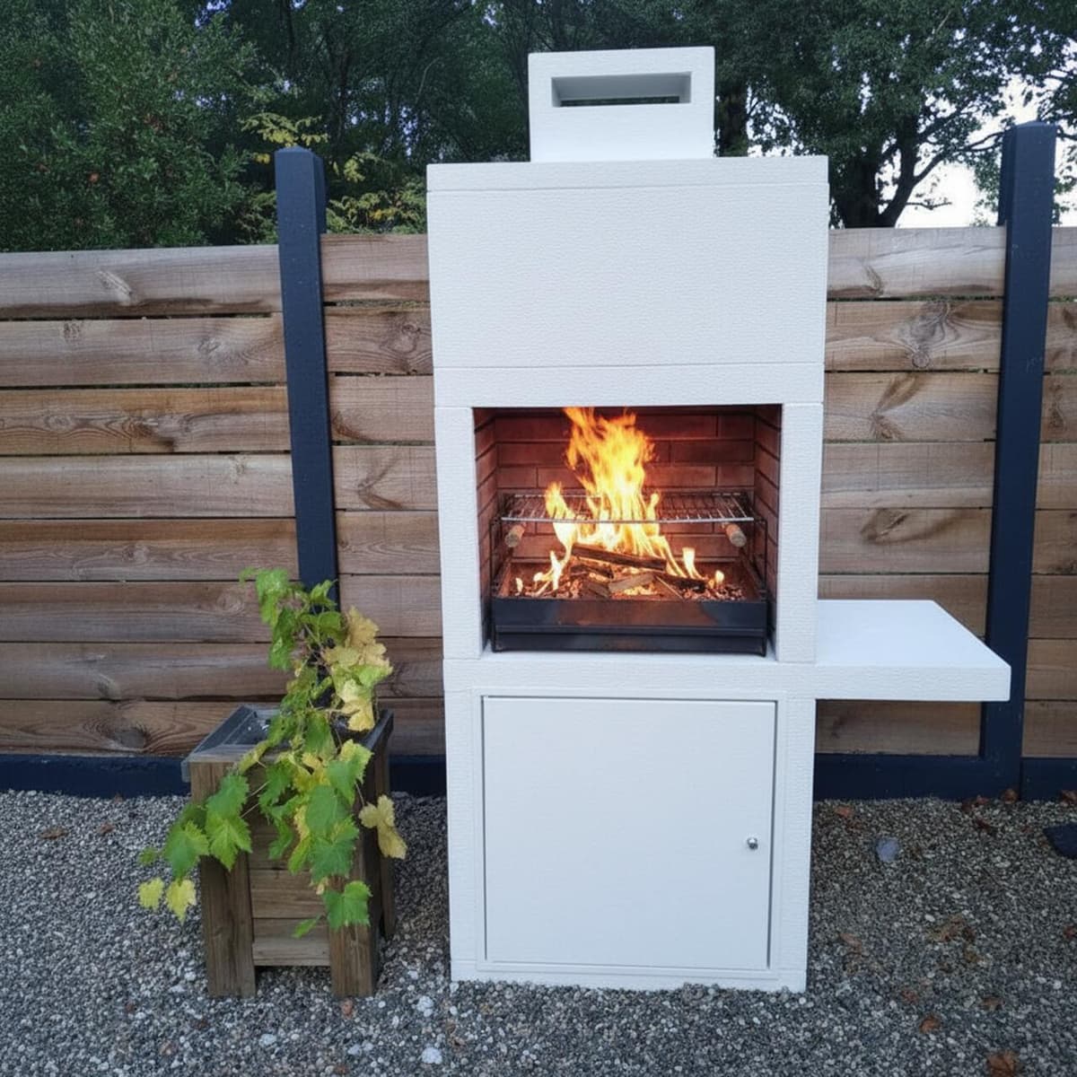 My-Barbecue Barbacoa moderna AV15M - Blanco / Derecha