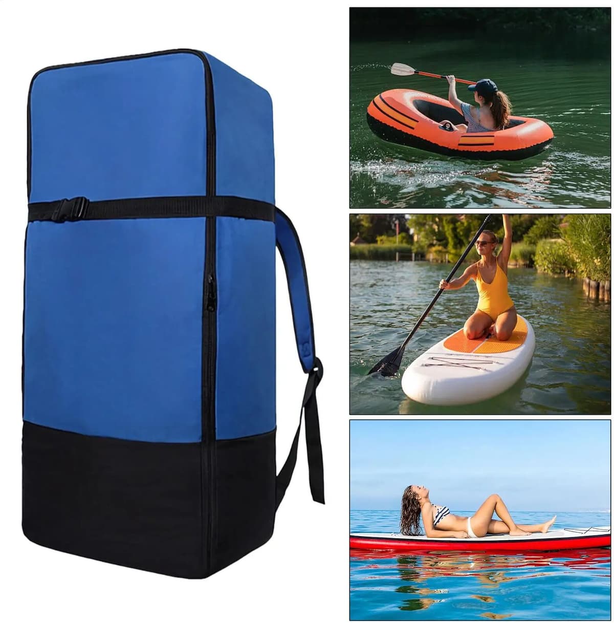 NONE Paddle Board Bag Waterproof Large Capacity Backpack with Adjustable Shoulder Strap Paddleboard Storage Bag for Surfboard Kayak