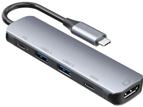 Inves Hub H-385 USB-C 5 en 1. Aluminio
