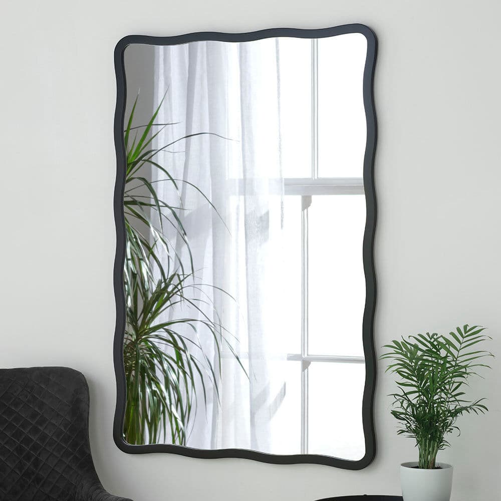 Metro Brexten Wall Mirror Matte Black 90cm H x 60cm W