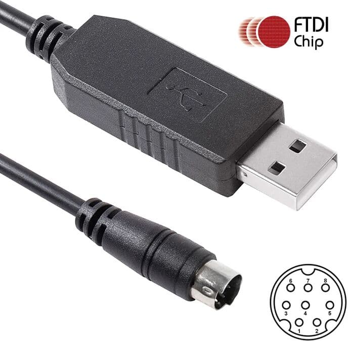 BETTCONN Yaesu CT-62 CAT Interface Programming Cable FTDI FT232RL USB TTL to 8pin Mini Din for Yaesu FT-857 FT-857D FT-897 FT-897D FT-100