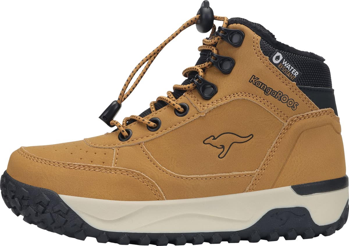 Schnürboots KANGAROOS "K-NB SAULT RV", Jungen, Gr. 30, wasserabweisend wärmend, braun (tan, jet schwarz), Synthetik, Textil, Schuhe Schnürboots, Winterschuhe, Winterboots, Schnürstiefel, Winterstiefel tan, jet schwarz 30, wasserabweisend wärmend