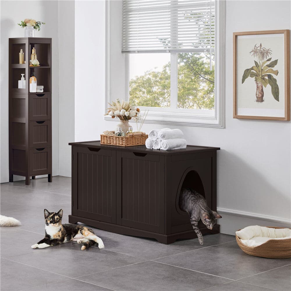 Archie & Oscar 58 cm H Cat Tree / Condo Espresso 58cm H X 95cm W X 53.5cm D