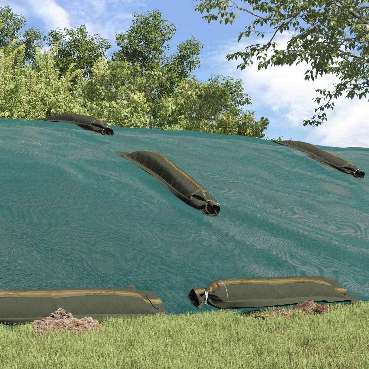 vidaXL Sacs de sable 25 pièces Vert foncé 120 x 27 cm HDPE