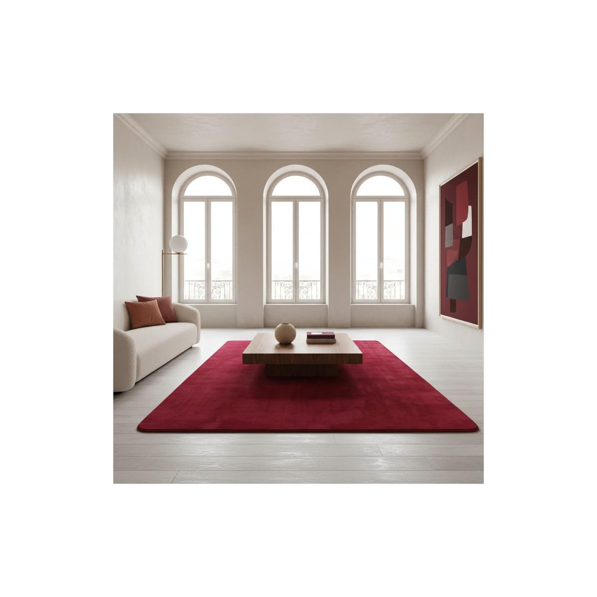 Kurzflorteppich Waschbar ISAR, einfarbig, aus Polyester, Rot, 160 x 220 cm