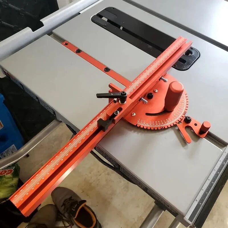 NONE 1 Set Miter Gauge and 400MM Aluminium Profile Fence With Track Stop Sawing Assembly Angle Ruler for Table Saw Router Table Woodw