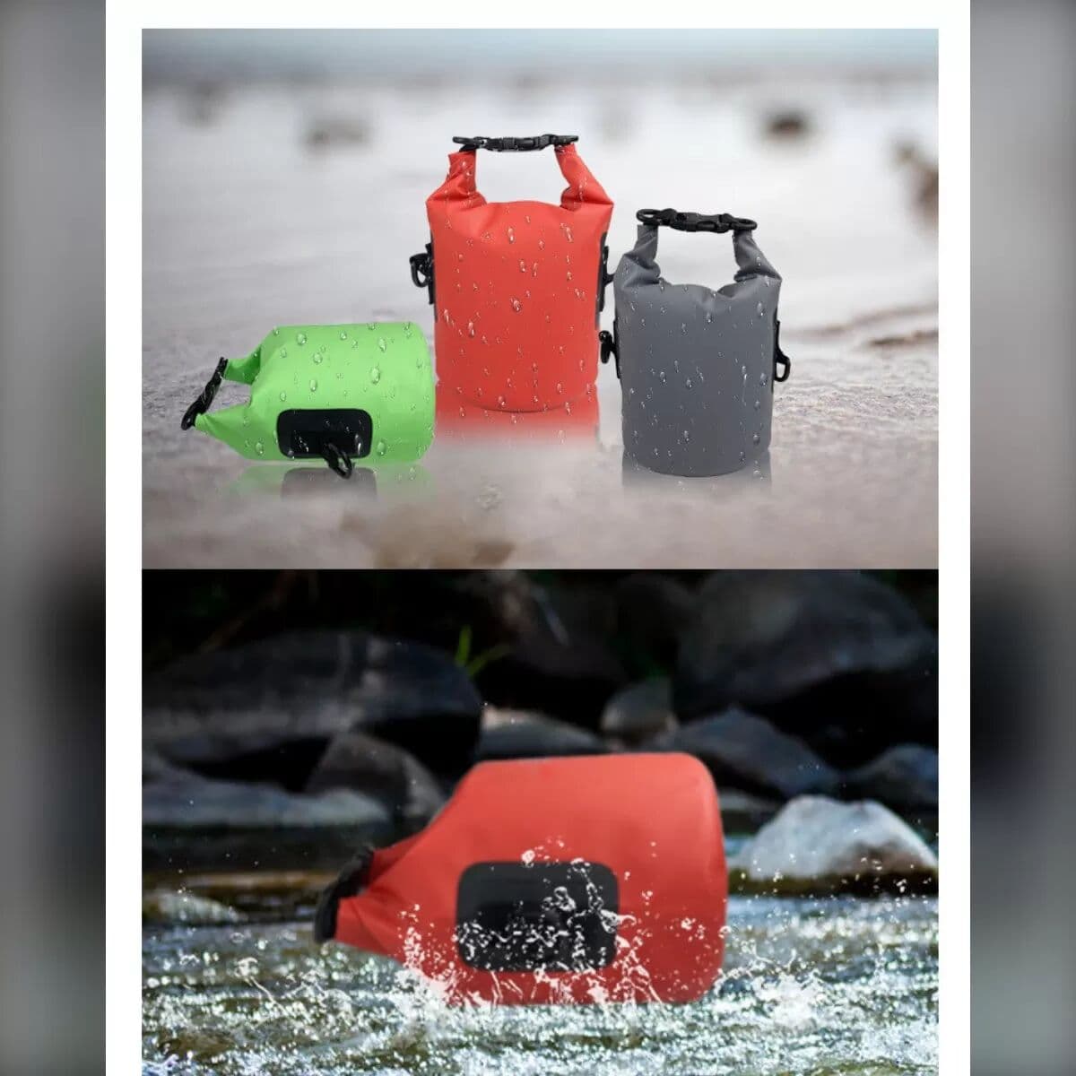 INF Multifunktionale 3L wasserdichte Outdoor-Tasche - Portable PVC-Aufbewahrungslösung Grau