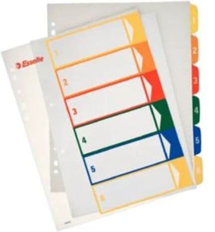 Esselte Índice de projetos para impressão   A4, 1-6, multicolorido