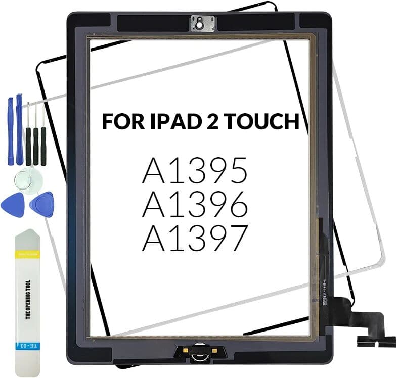 NONE 1Pcs For iPad 2 A1395 A1396 A1397 Display Touch screen Digitizer Panels Replacement Touchscreen Sensor Glass With Button + Tools