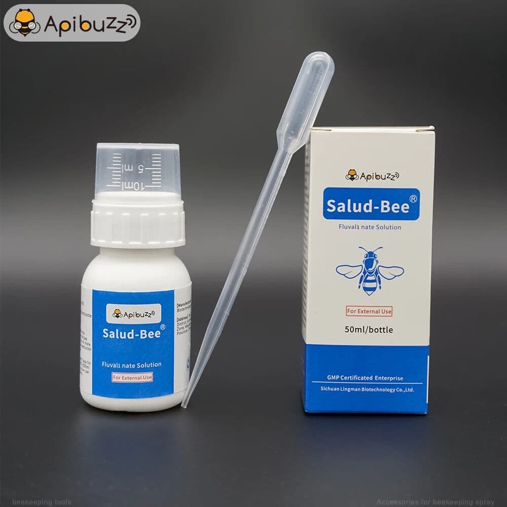 Apibuzz Bee tools for humid and rainy apiary   SALUD-BEE 20% EW Tau-fluvalinat beehive care liquid - Beekeeping Accessory Varroa Mite