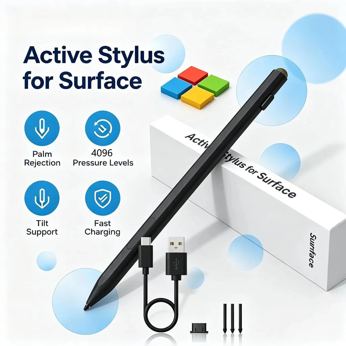 NONE For Microsoft Surface Pro 12-3 HP Envy Spectre X360 Precision Stylus Pen with 4096 Pressure Compatible with MPP1.51 All Models