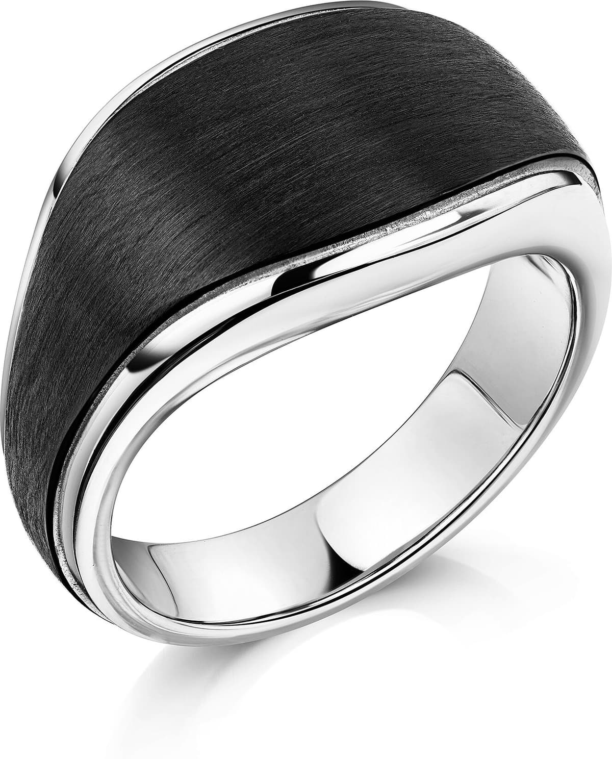 Fingerring ZEEME "Edelstahl/PVD schwarz" Gr. 60, schwarz, Fingerringe, Herren, 060 (19,1), Edelstahl, Fingerring