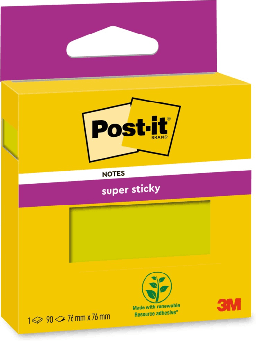 3M Super Sticky Notater – Dobbelt Så Sterk Klebeevne (6920ss1g, 1 Eske)