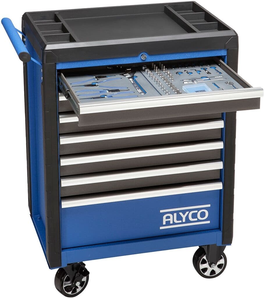 Alyco Carro Metálico 7 Cajones Antivuelco Con Composición Mediana . Azul