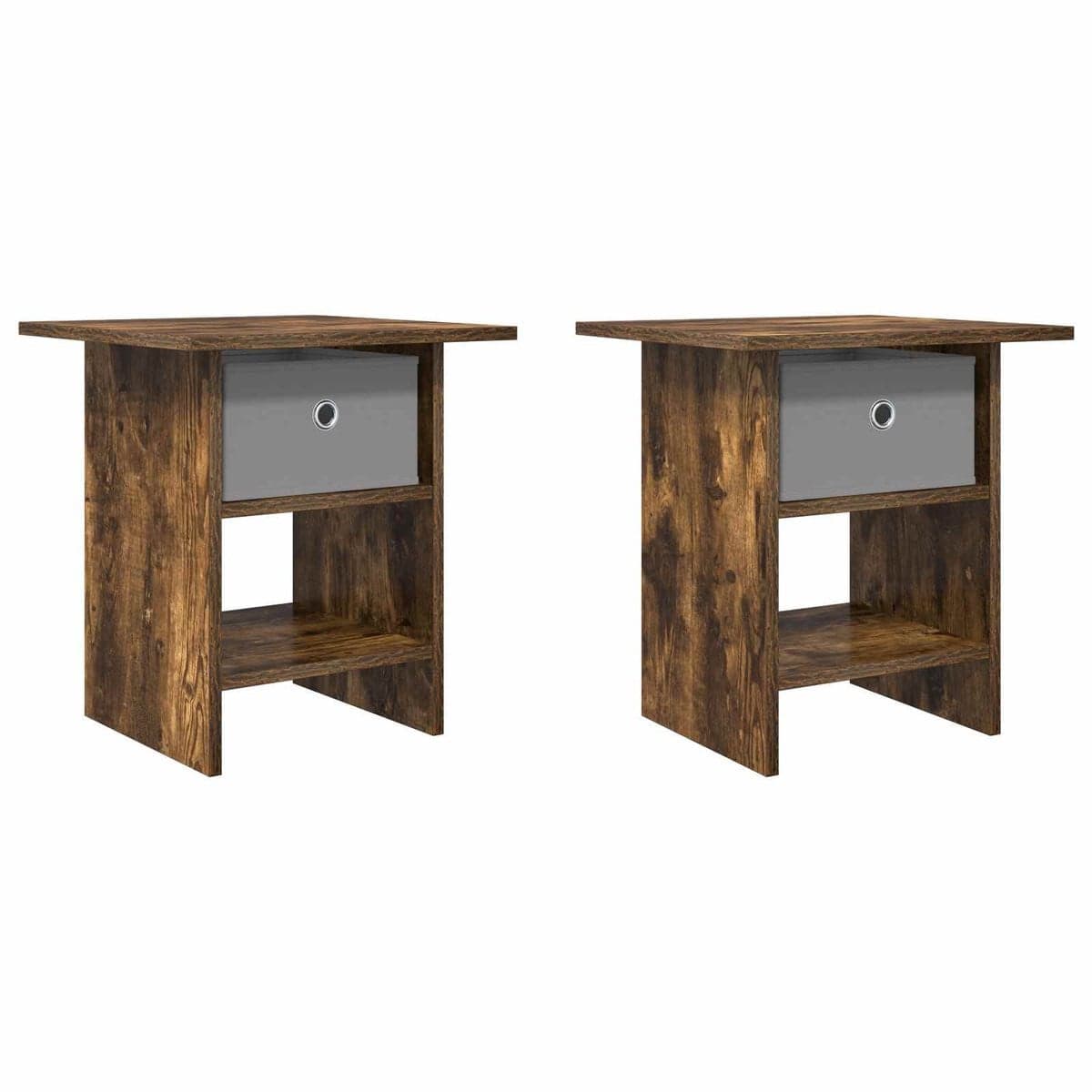 vidaXL Nachtkastjes set van 2 - Rook eiken - B/D/H: 41 x 40 x 45 cm
