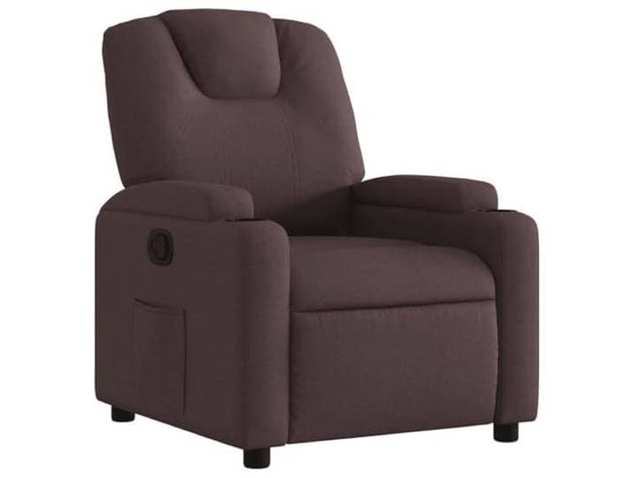 vidaXL Fauteuil verstelbaar stof donkerbruin