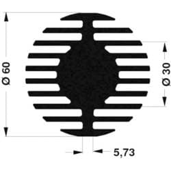 Fischer Elektronik 10021585 SK 578 25 SA LED-Kühlkörper 2.1 K/W (Ø x H) 60 mm x 25 mm