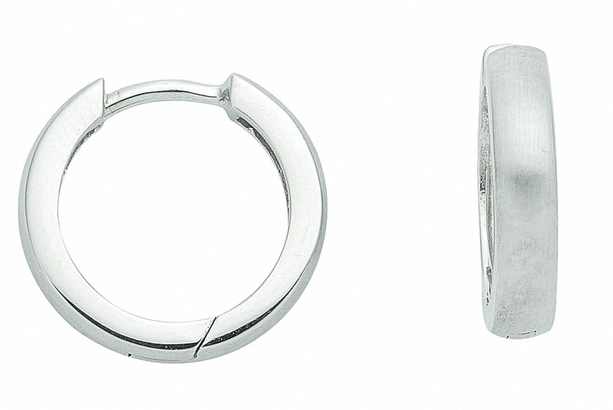 Paar Creolen ADELIA´S "13,3 mm ⌀ Creolen Ohrringe 375 Weißgold ( 9K )", silber, Ohrringe, Damen, Damen, Gold, Goldohrringe