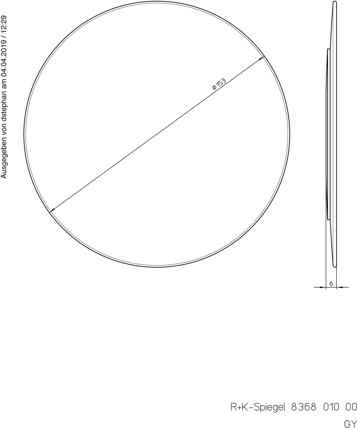 Frasco Klebespiegel randlos, rund Ø 15,3 cm, 3- fach Vergrößerung, Kosmetikspiegel, 8368 010 00, chrom - Ø 15,3 cm - chrom
