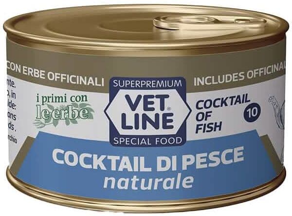 Vet line per gatto cocktail di pesce naturale 70 g