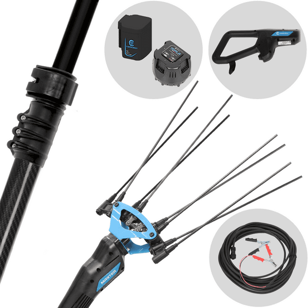 Campagnola MASTER PLUG-IN - Abbacchiatore elettrico 288/373 cm a batteria a litio 21.6V 5Ah - Asta telescopica in carbonio e alluminio