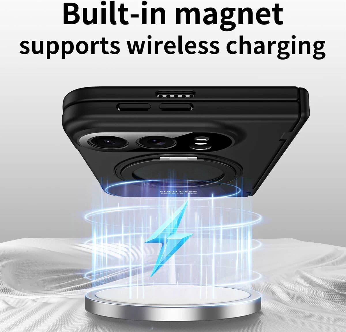 NONE For iPhone Duo Folding Phone Case with Magnetic Stand Front Film Protection Back Cover Compatible For MagSafe Phone Case